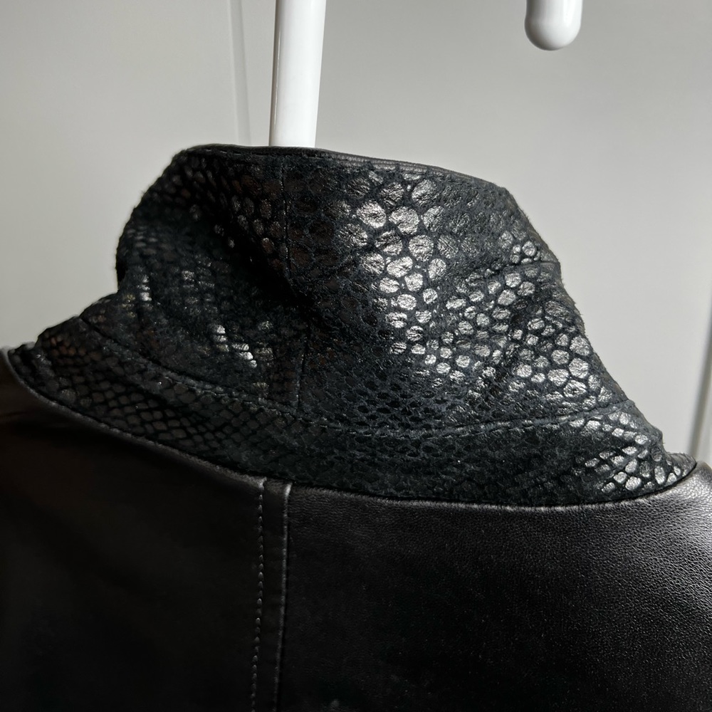 Python-Detailed Leather Jacket - image 4